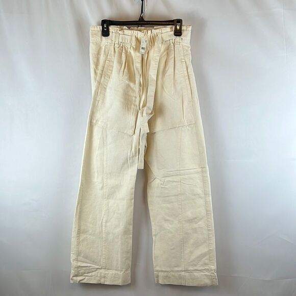 Free People Sky Rider Straight-Leg Pants- Ecru- Size Small NWT - Picture 2 of 9